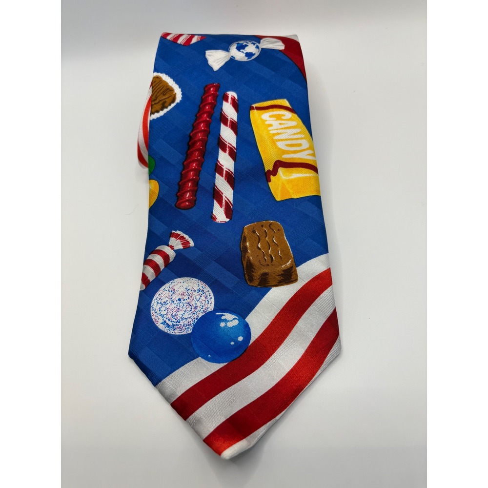 Candy tie National Confectioners Association Silk Candy Novelty Tie Blue
